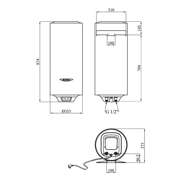 Водонагрівач Ariston Slim PRO1 ECO 50V 1,8K PL EU з мокрим ТЕНом 3626460, фото , зображення 2 | SNABZHENIE.com.ua Водонагрівач Ariston Slim PRO1 ECO 50V 1,8K PL EU з мокрим ТЕНом 3626460, фото , зображення 2 | SNABZHENIE.com.ua