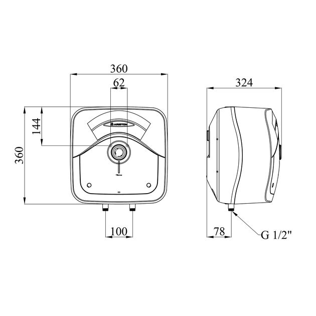 Водонагрівач Ariston Andris Rs 15/3 з мокрим ТЕНом 3100633, фото , зображення 2 | SNABZHENIE.com.ua Водонагрівач Ariston Andris Rs 15/3 з мокрим ТЕНом 3100633, фото , зображення 2 | SNABZHENIE.com.ua