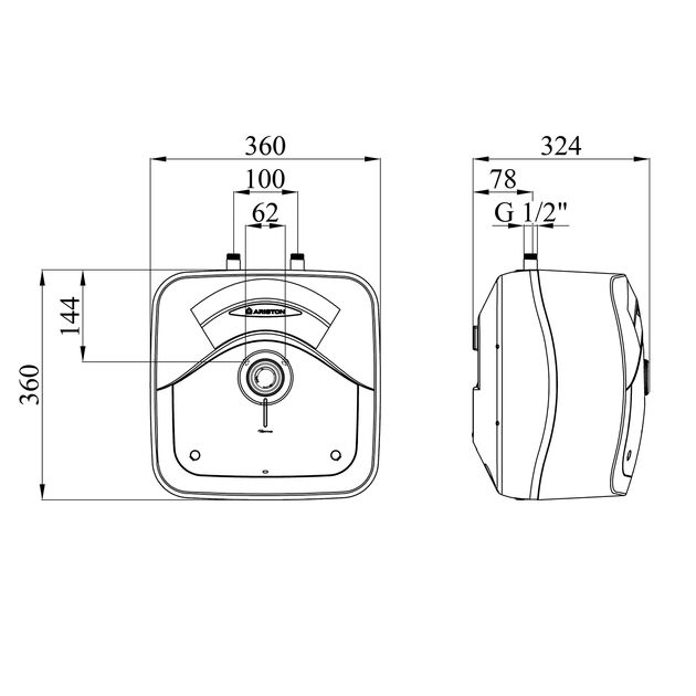 Водонагрівач Ariston Andris Rs 15U/3 з мокрим ТЕНом 3100634, фото , зображення 2 | SNABZHENIE.com.ua Водонагрівач Ariston Andris Rs 15U/3 з мокрим ТЕНом 3100634, фото , зображення 2 | SNABZHENIE.com.ua