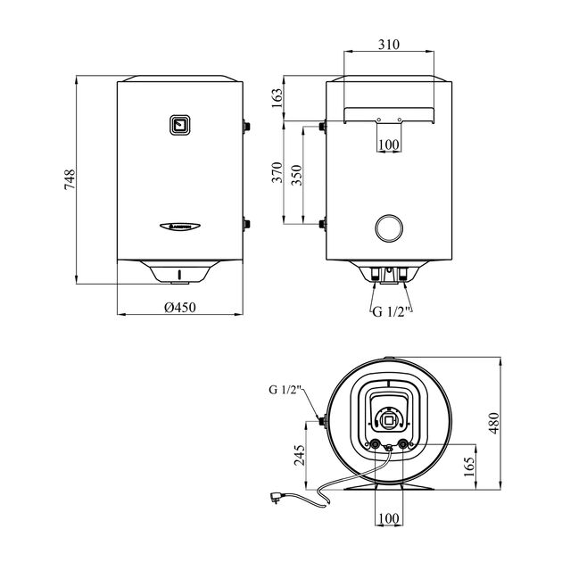 Водонагрівач Ariston PRO1 R 80 VTD 1,8K з мокрим ТЕНом 3201814, фото , зображення 2 | SNABZHENIE.com.ua Водонагрівач Ariston PRO1 R 80 VTD 1,8K з мокрим ТЕНом 3201814, фото , зображення 2 | SNABZHENIE.com.ua