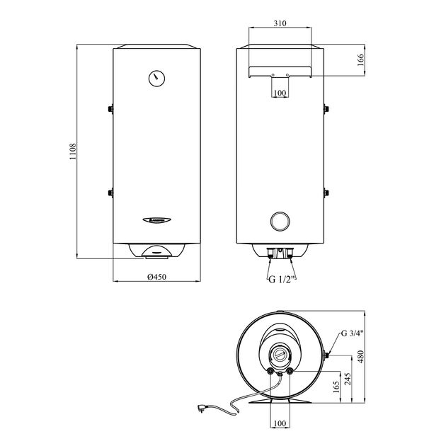 Водонагрівач Ariston PRO1 R 120 VTS EVO EU з мокрим ТЕНом 3060649, фото , зображення 2 | SNABZHENIE.com.ua Водонагрівач Ariston PRO1 R 120 VTS EVO EU з мокрим ТЕНом 3060649, фото , зображення 2 | SNABZHENIE.com.ua