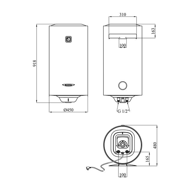 Водонагрівач Ariston PRO1 R 100 V 1,8K PL EU з мокрим ТЕНом 3201905, фото , зображення 2 | SNABZHENIE.com.ua Водонагрівач Ariston PRO1 R 100 V 1,8K PL EU з мокрим ТЕНом 3201905, фото , зображення 2 | SNABZHENIE.com.ua