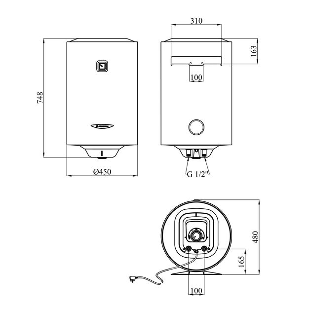 Водонагрівач Ariston PRO1 R 80 V 1,5K PL DRY з сухим ТЕНом 3201451, фото , зображення 2 | SNABZHENIE.com.ua Водонагрівач Ariston PRO1 R 80 V 1,5K PL DRY з сухим ТЕНом 3201451, фото , зображення 2 | SNABZHENIE.com.ua