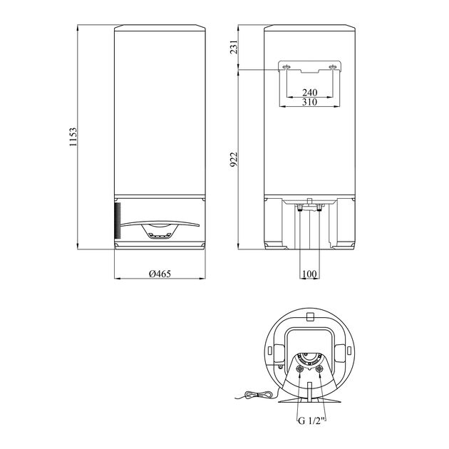 Водонагрівач Ariston Lydos Hybrid 100 WI-FI з мокрим ТЕНом 3629065, фото , зображення 2 | SNABZHENIE.com.ua Водонагрівач Ariston Lydos Hybrid 100 WI-FI з мокрим ТЕНом 3629065, фото , зображення 2 | SNABZHENIE.com.ua