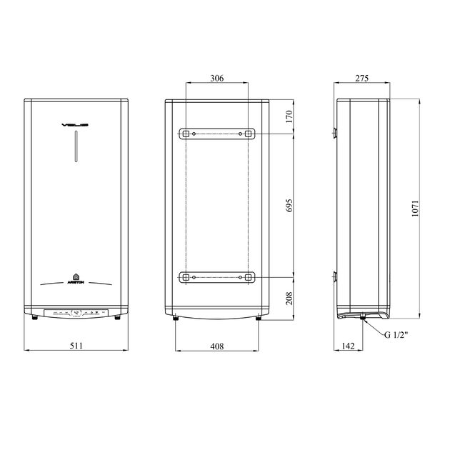 Водонагрівач Ariston Velis 80 EU з мокрим ТЕНом 3626136, фото , зображення 2 | SNABZHENIE.com.ua Водонагрівач Ariston Velis 80 EU з мокрим ТЕНом 3626136, фото , зображення 2 | SNABZHENIE.com.ua