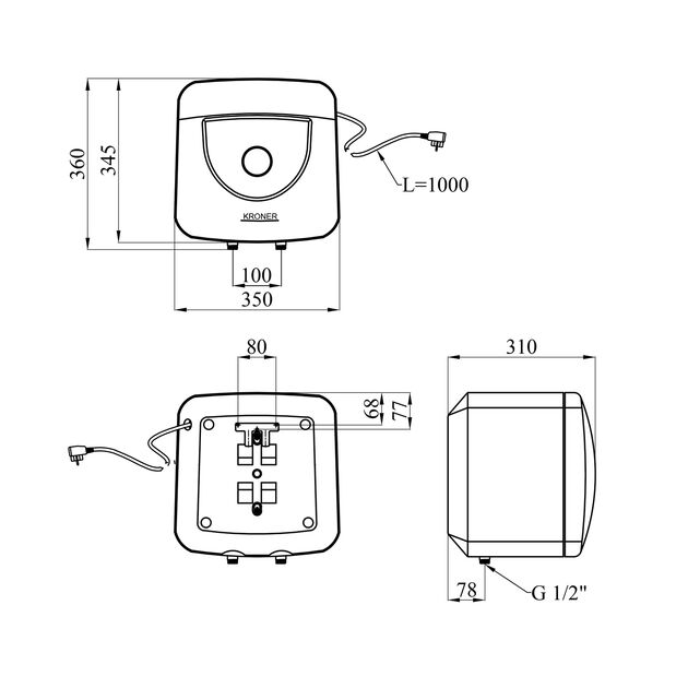 Водонагрівач Kroner Small K15SA1.5 з мокрим ТЕНом, фото , зображення 2 | SNABZHENIE.com.ua Водонагрівач Kroner Small K15SA1.5 з мокрим ТЕНом, фото , зображення 2 | SNABZHENIE.com.ua