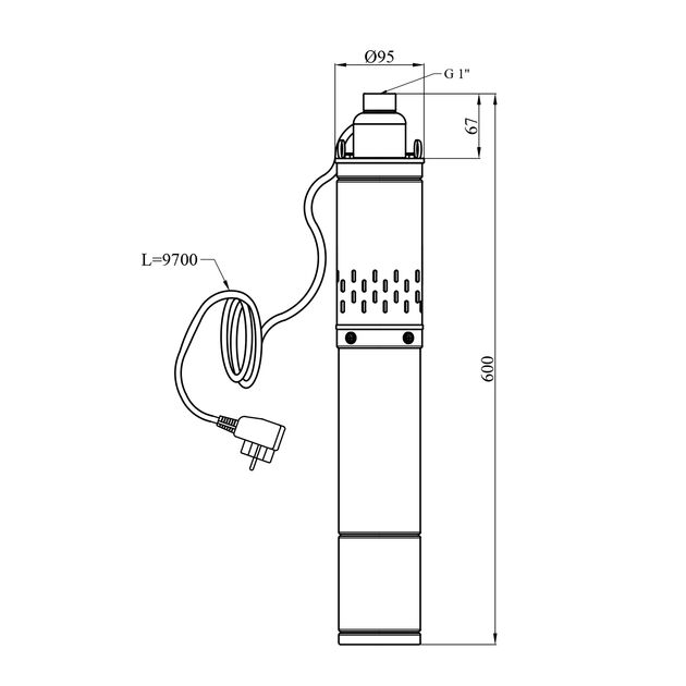 Насос глубинный Grandwater 4S GWDa-0,75 кВт, фото , изображение 2 | SNABZHENIE.com.ua