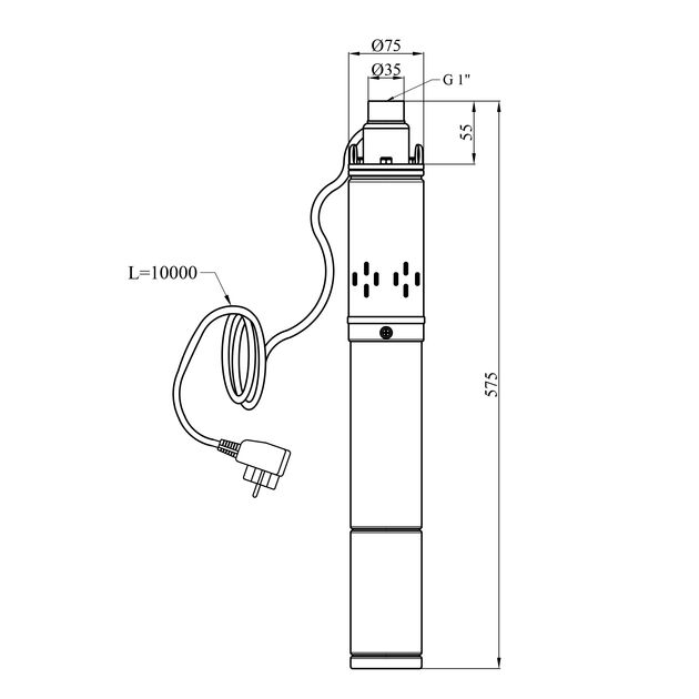 Насос глубинный шнековый Agua 3S QGD 1.8-75-0.37 Hmax 75 м Qmax 30 л/мин P 370 Вт со встроенным конденсатором, фото , зображення 2 | SNABZHENIE.com.ua Насос глубинный шнековый Agua 3S QGD 1.8-75-0.37 Hmax 75 м Qmax 30 л/мин P 370 Вт со встроенным конденсатором, фото , зображення 2 | SNABZHENIE.com.ua