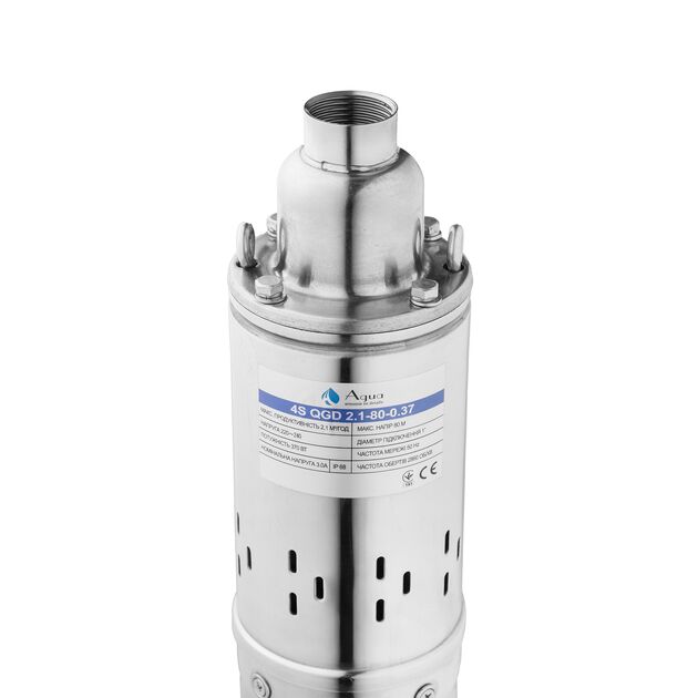 Насос глубинный шнековый Agua 4S QGD2,1-80-0,37 Hmax 80 м Qmax 35 л/мин P 370 Вт со встроенным конденсатором, фото , зображення 4 | SNABZHENIE.com.ua Насос глубинный шнековый Agua 4S QGD2,1-80-0,37 Hmax 80 м Qmax 35 л/мин P 370 Вт со встроенным конденсатором, фото , зображення 4 | SNABZHENIE.com.ua