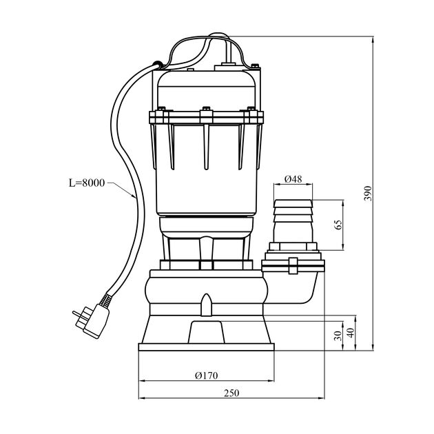 Насос фекальный Agua WQD 10-10-1.1 кВт, фото , зображення 2 | SNABZHENIE.com.ua