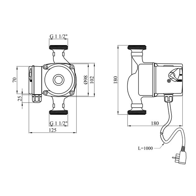 Насос циркуляционный Agua GPD 25/4-180, фото , зображення 2 | SNABZHENIE.com.ua