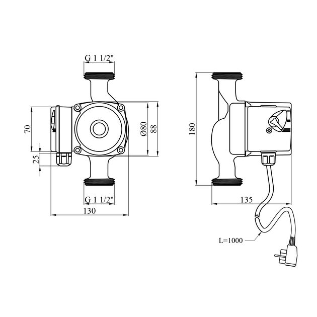 Насос циркуляционный Agua GPD 25/6-180, фото , зображення 2 | SNABZHENIE.com.ua