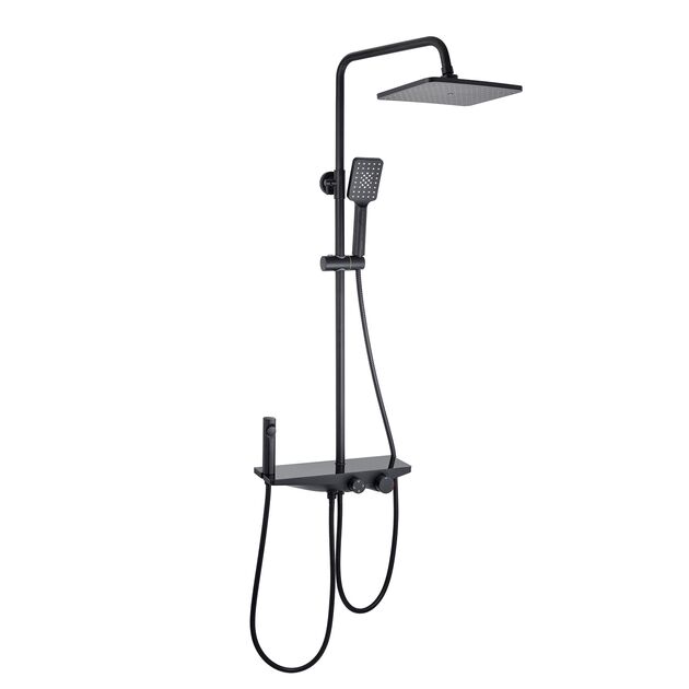 Набор 3 в 1 душевая система Kroner Armada-SCH066 + смеситель Edelstahl Klassisch-SCH010 +  трап линейный Harz SCH60 Sektion Schwarz, фото , зображення 9 | SNABZHENIE.com.ua Набор 3 в 1 душевая система Kroner Armada-SCH066 + смеситель Edelstahl Klassisch-SCH010 +  трап линейный Harz SCH60 Sektion Schwarz, фото , зображення 9 | SNABZHENIE.com.ua