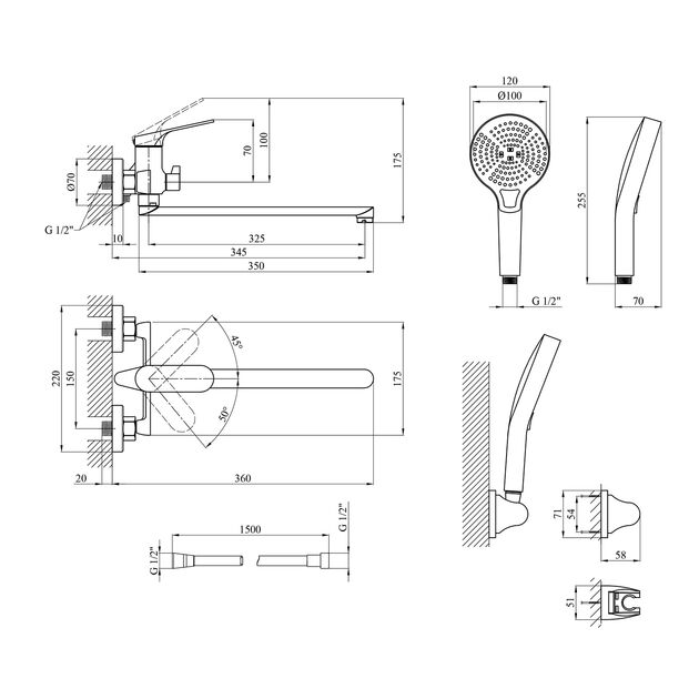 Набор смесителей Kroner Linz-GRN070 + смеситель Linz-GRN010, фото , зображення 3 | SNABZHENIE.com.ua Набор смесителей Kroner Linz-GRN070 + смеситель Linz-GRN010, фото , зображення 3 | SNABZHENIE.com.ua