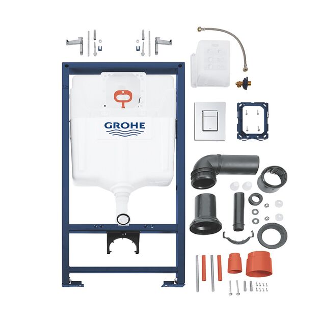 Комплект 4 в 1: Инсталляция Grohe Rapid SL 3 в 1 38772001 + Унитаз подвесной безобедочный Kroner Eifel WHI493436 TORNADO с сиденьем, фото , изображение 4 | SNABZHENIE.com.ua Комплект 4 в 1: Инсталляция Grohe Rapid SL 3 в 1 38772001 + Унитаз подвесной безобедочный Kroner Eifel WHI493436 TORNADO с сиденьем, фото , изображение 4 | SNABZHENIE.com.ua