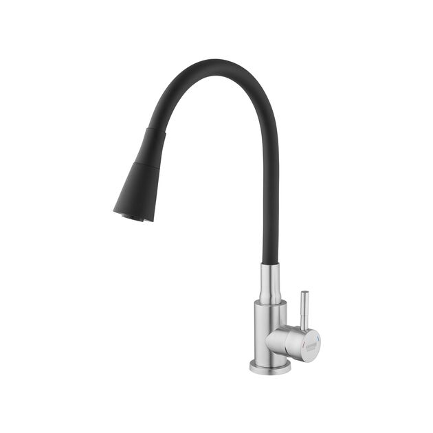 Смеситель для кухни Kroner KRP Edelstahl Klassisch - ESG031BLK, фото , изображение 4 | SNABZHENIE.com.ua