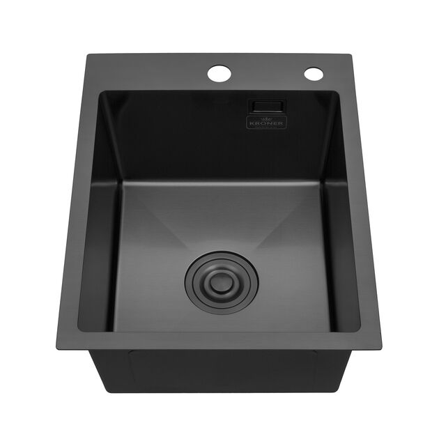 Кухонная мойка Kroner KRP PVD Schwarze - 4050HM (3,0/1,0 мм), фото , зображення 3 | SNABZHENIE.com.ua Кухонная мойка Kroner KRP PVD Schwarze - 4050HM (3,0/1,0 мм), фото , зображення 3 | SNABZHENIE.com.ua