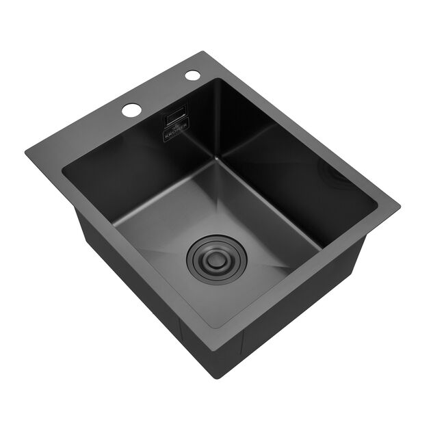 Кухонная мойка Kroner KRP PVD Schwarze - 4050HM (3,0/1,0 мм), фото , зображення 4 | SNABZHENIE.com.ua Кухонная мойка Kroner KRP PVD Schwarze - 4050HM (3,0/1,0 мм), фото , зображення 4 | SNABZHENIE.com.ua