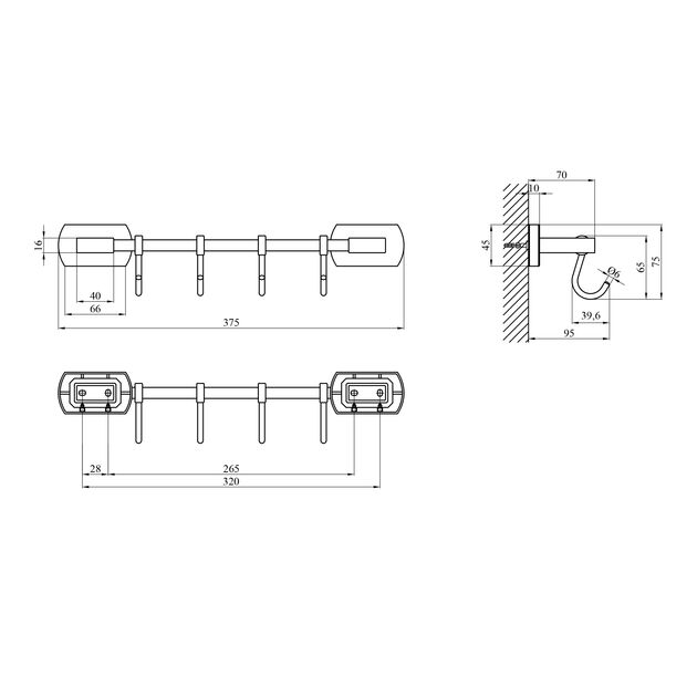 Полотенцедержатель Kroner KRM Graz - C95618-4, фото , изображение 2 | SNABZHENIE.com.ua