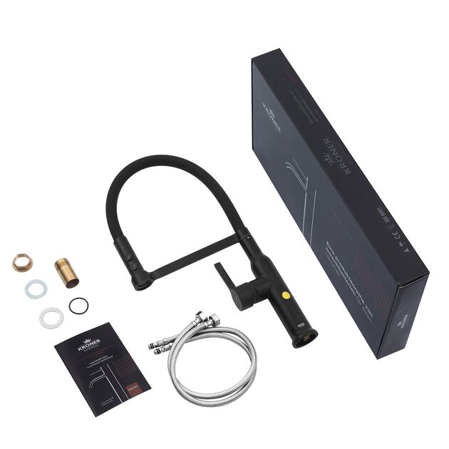 Смеситель для кухни Kroner KRP Ersel - SCH03112BLK, фото , изображение 10 | SNABZHENIE.com.ua