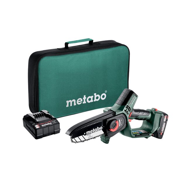 Пила ланцюгова акумуляторна Metabo MS 18 LTX 15 18В 1х2А·год шина 15см 5м/сек 2кг, фото , изображение 2 | SNABZHENIE.com.ua Пила ланцюгова акумуляторна Metabo MS 18 LTX 15 18В 1х2А·год шина 15см 5м/сек 2кг, фото , изображение 2 | SNABZHENIE.com.ua