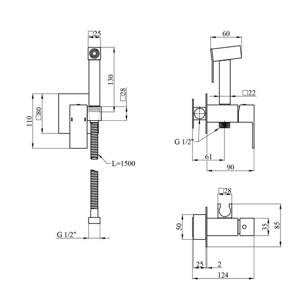 Набор 3 в 1 душевая система Kroner Edelstahl Kubus-SCH082 + смеситель Edelstahl Kubus-SCH010-3 + смеситель Edelstahl Kubus-SCH053, фото , зображення 3 | SNABZHENIE.com.ua Набор 3 в 1 душевая система Kroner Edelstahl Kubus-SCH082 + смеситель Edelstahl Kubus-SCH010-3 + смеситель Edelstahl Kubus-SCH053, фото , зображення 3 | SNABZHENIE.com.ua