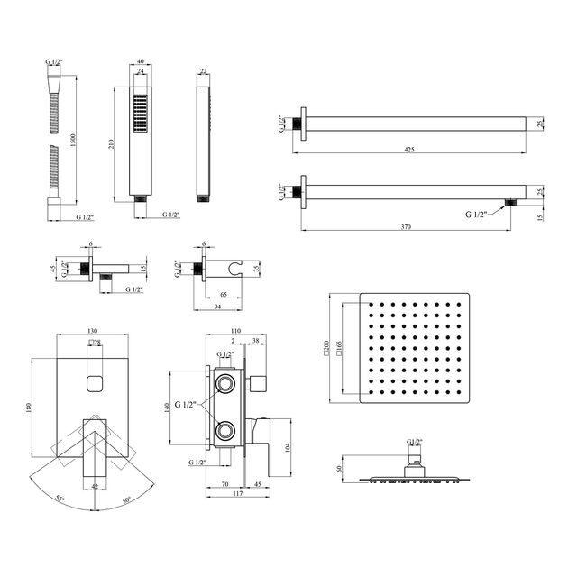 Набор 3 в 1 душевая система Kroner Edelstahl Kubus-SCH082 + смеситель Edelstahl Kubus-SCH010-3 + смеситель Edelstahl Kubus-SCH053, фото , зображення 10 | SNABZHENIE.com.ua Набор 3 в 1 душевая система Kroner Edelstahl Kubus-SCH082 + смеситель Edelstahl Kubus-SCH010-3 + смеситель Edelstahl Kubus-SCH053, фото , зображення 10 | SNABZHENIE.com.ua