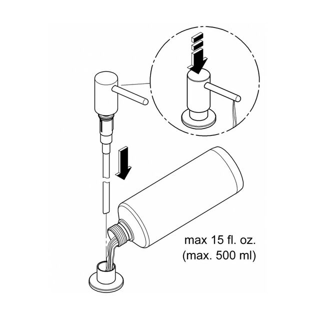 Дозатор для моющего средства Grohe Contemporary 40535000, фото , зображення 4 | SNABZHENIE.com.ua Дозатор для моющего средства Grohe Contemporary 40535000, фото , зображення 4 | SNABZHENIE.com.ua