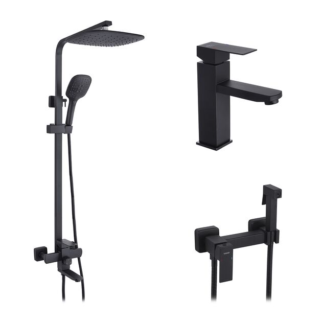 Набор 3 в 1 душевая система Kroner Edelstahl Kubus-SCH063 + смеситель Edelstahl Kubus-SCH010 + смеситель Edelstahl Kubus-SCH052, фото  | SNABZHENIE.com.ua Набор 3 в 1 душевая система Kroner Edelstahl Kubus-SCH063 + смеситель Edelstahl Kubus-SCH010 + смеситель Edelstahl Kubus-SCH052, фото  | SNABZHENIE.com.ua