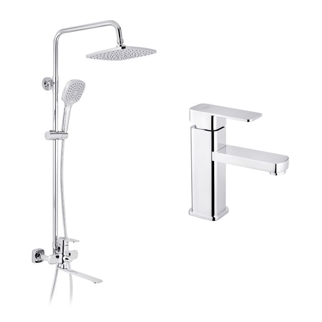 Набор 2 в 1 душевая система Kroner Armada-C067 + смеситель Ems-C010, фото  | SNABZHENIE.com.ua Набор 2 в 1 душевая система Kroner Armada-C067 + смеситель Ems-C010, фото  | SNABZHENIE.com.ua