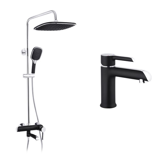 Набор 2 в 1 душевая система Kroner Essen-SCH063 + смеситель Essen-SCH010, фото  | SNABZHENIE.com.ua Набор 2 в 1 душевая система Kroner Essen-SCH063 + смеситель Essen-SCH010, фото  | SNABZHENIE.com.ua