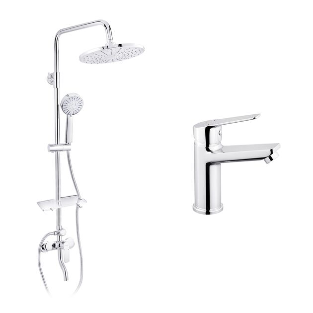 Набор 2 в 1 душевая система Kroner Armada-C064K + смеситель Hagen-C010, фото  | SNABZHENIE.com.ua Набор 2 в 1 душевая система Kroner Armada-C064K + смеситель Hagen-C010, фото  | SNABZHENIE.com.ua