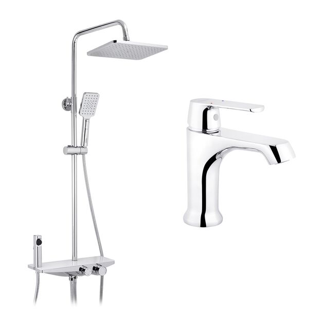 Набор 2 в 1 душевая система Kroner Armada-W066 + смеситель Armada-C010, фото  | SNABZHENIE.com.ua Набор 2 в 1 душевая система Kroner Armada-W066 + смеситель Armada-C010, фото  | SNABZHENIE.com.ua