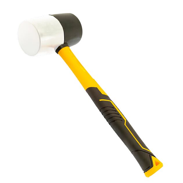 Киянка резиновая чёрно-белая 225г фиберглассовая рукоятка SIGMA (4317221), фото  | SNABZHENIE.com.ua