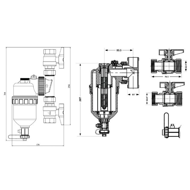 Фильтр-дешламатор Thermo Alliance Forte 3/4", поворотный (магнитный шламоуловитель) TAF400G20, фото , изображение 2 | SNABZHENIE.com.ua Фильтр-дешламатор Thermo Alliance Forte 3/4", поворотный (магнитный шламоуловитель) TAF400G20, фото , изображение 2 | SNABZHENIE.com.ua