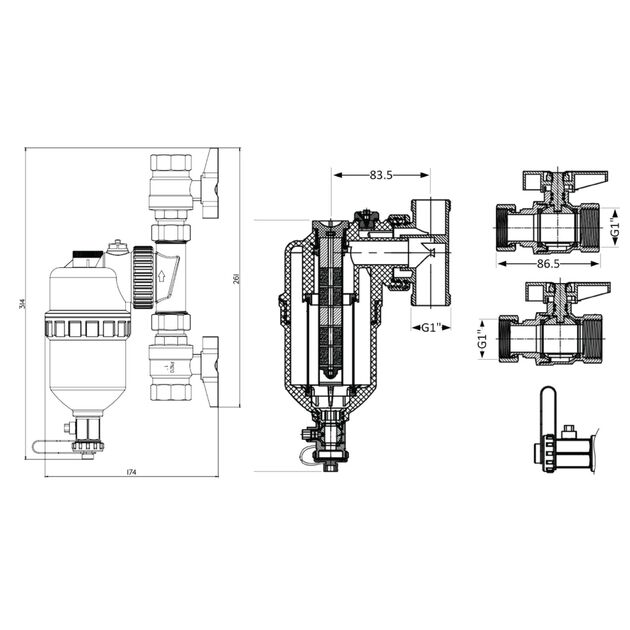 Фильтр-дешламатор Thermo Alliance Forte 1", поворотный (магнитный шламоуловитель) TAF400G25, фото , изображение 2 | SNABZHENIE.com.ua Фильтр-дешламатор Thermo Alliance Forte 1", поворотный (магнитный шламоуловитель) TAF400G25, фото , изображение 2 | SNABZHENIE.com.ua