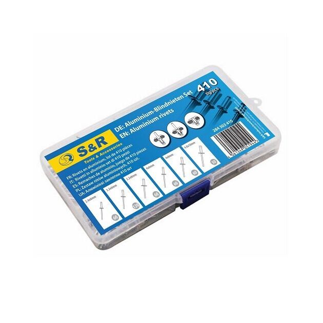 Набор заклепок S&R алюминиевых 410 шт, фото  | SNABZHENIE.com.ua