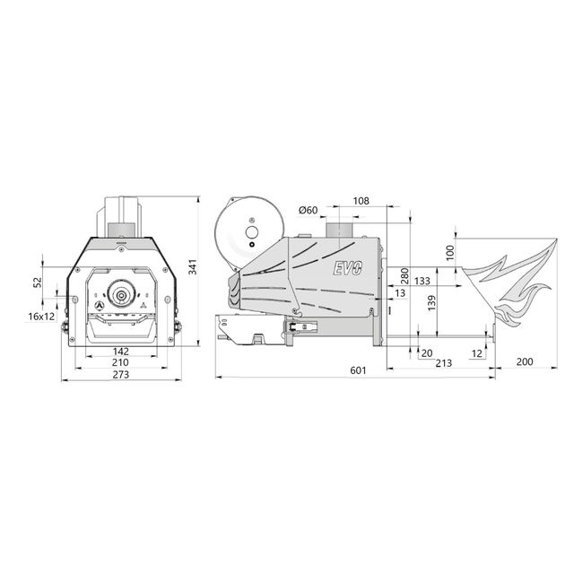 Горелка пеллетная Thermo Alliance  EVO 45 в комплекте с шнеком 1,5 м и контроллером Pelet-1, фото , зображення 2 | SNABZHENIE.com.ua