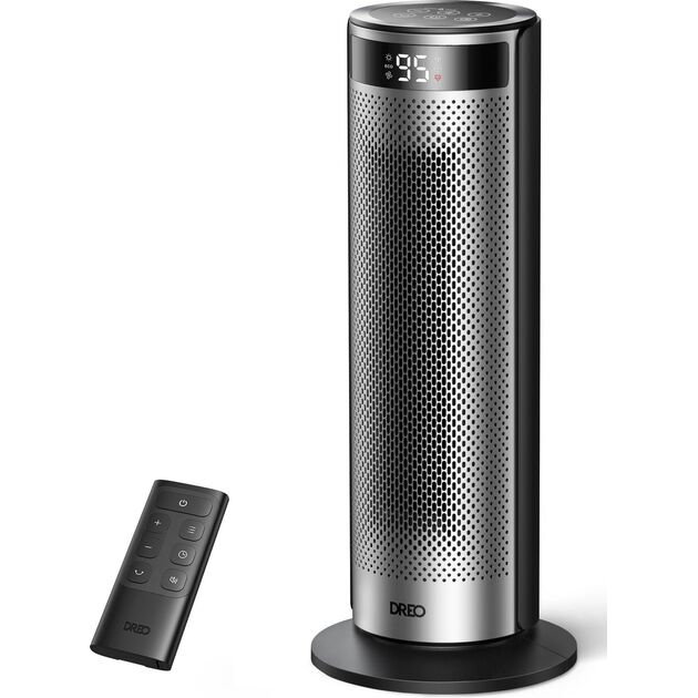 Тепловентилятор Dreo, 25м2, 2000Вт, электр. упр-ние, керамич. нарев.элемент , пульт ДУ, 4 скорост., серебристый, фото , изображение 2 | SNABZHENIE.com.ua Тепловентилятор Dreo, 25м2, 2000Вт, электр. упр-ние, керамич. нарев.элемент , пульт ДУ, 4 скорост., серебристый, фото , изображение 2 | SNABZHENIE.com.ua