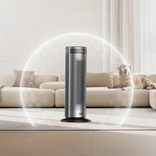 Тепловентилятор Dreo, 25м2, 2000Вт, электр. упр-ние, керамич. нарев.элемент , пульт ДУ, 4 скорост., серебристый, фото , изображение 6 | SNABZHENIE.com.ua Тепловентилятор Dreo, 25м2, 2000Вт, электр. упр-ние, керамич. нарев.элемент , пульт ДУ, 4 скорост., серебристый, фото , изображение 6 | SNABZHENIE.com.ua