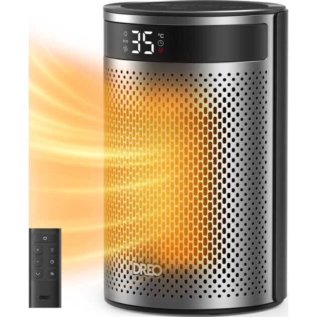 Тепловентилятор Dreo, 20м2, 1500Вт, електр. упр-ння, керамич.нагрів.елемент, пульт ДУ, срібний, фото , зображення 3 | SNABZHENIE.com.ua Тепловентилятор Dreo, 20м2, 1500Вт, електр. упр-ння, керамич.нагрів.елемент, пульт ДУ, срібний, фото , зображення 3 | SNABZHENIE.com.ua