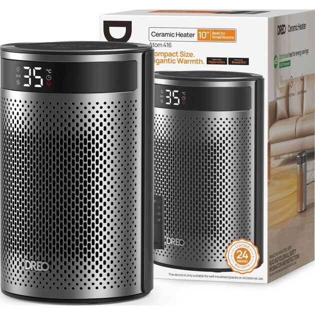 Тепловентилятор Dreo, 20м2, 1500Вт, електр. упр-ння, керамич.нагрів.елемент, пульт ДУ, срібний, фото , зображення 4 | SNABZHENIE.com.ua Тепловентилятор Dreo, 20м2, 1500Вт, електр. упр-ння, керамич.нагрів.елемент, пульт ДУ, срібний, фото , зображення 4 | SNABZHENIE.com.ua