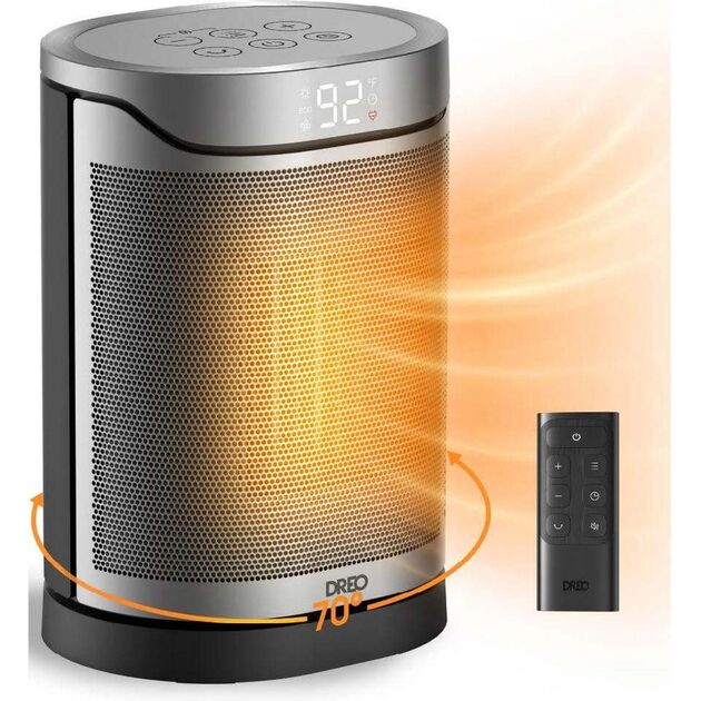 Тепловентилятор Dreo, 20м2, 1500Вт, електр. упр-ння, керамич.нагрів.елемент, пульт ДУ, 3 швидк., срібний, фото , зображення 4 | SNABZHENIE.com.ua Тепловентилятор Dreo, 20м2, 1500Вт, електр. упр-ння, керамич.нагрів.елемент, пульт ДУ, 3 швидк., срібний, фото , зображення 4 | SNABZHENIE.com.ua