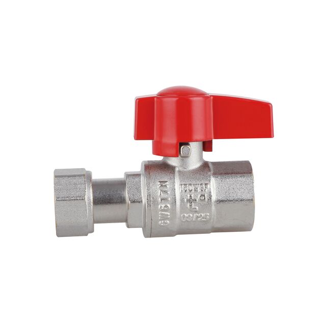 Thermo Alliance Standart Кран шаровой 1/2"ВВ прямой, PN40, с накидной гайкой TAS260W15, фото , зображення 4 | SNABZHENIE.com.ua