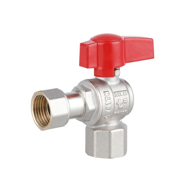 Thermo Alliance Standart Кран шаровой 1/2"ВВ угловой, PN40, с накидной гайкой TAS223W15, фото  | SNABZHENIE.com.ua