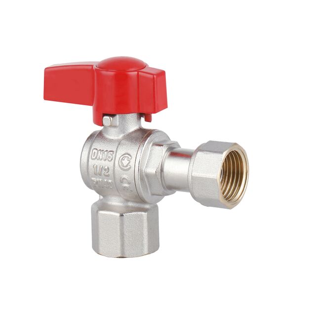 Thermo Alliance Standart Кран шаровой 1/2"ВВ угловой, PN40, с накидной гайкой TAS223W15, фото , зображення 3 | SNABZHENIE.com.ua