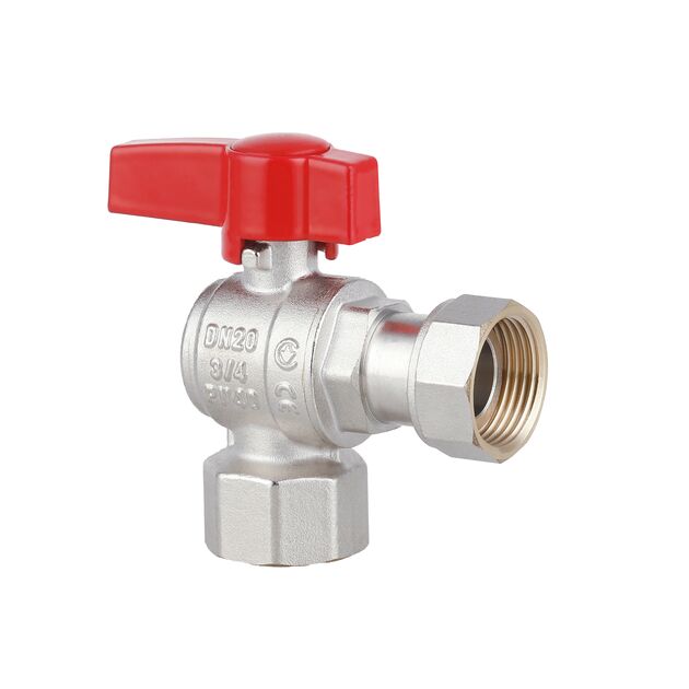 Thermo Alliance Standart Кран шаровой 3/4"ВВ угловой, PN40, с накидной гайкой TAS223W20, фото , зображення 3 | SNABZHENIE.com.ua