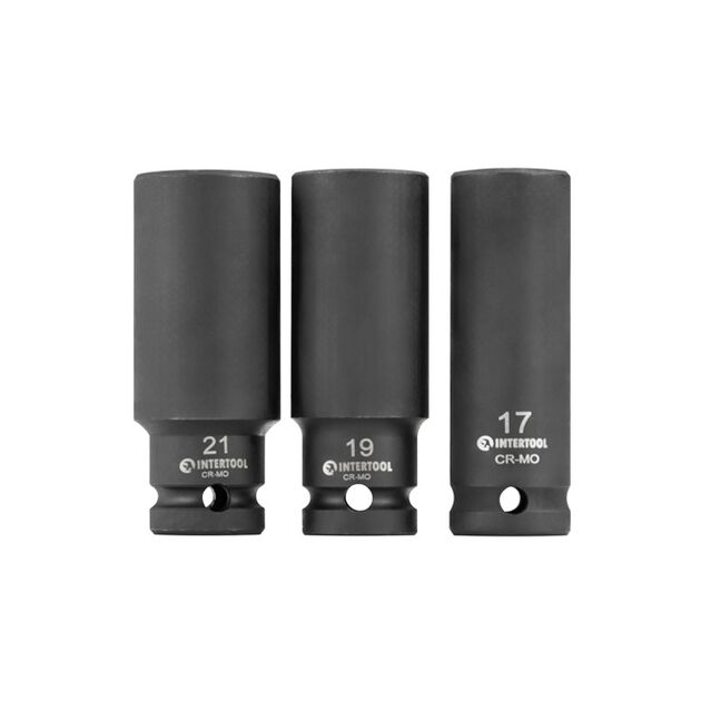 Набір головок ударних подовжених 1/2" 3 од., 17, 19, 21 мм, CrMo STORM, фото , изображение 3 | SNABZHENIE.com.ua