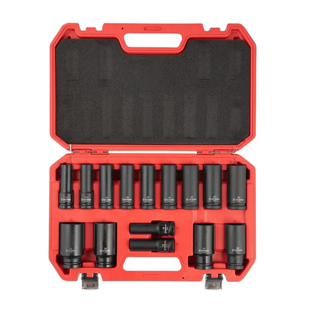 Набір головок ударних подовжених 1/2", 15 од., 10-32 мм, Cr-Mo, STORM, фото , изображение 2 | SNABZHENIE.com.ua