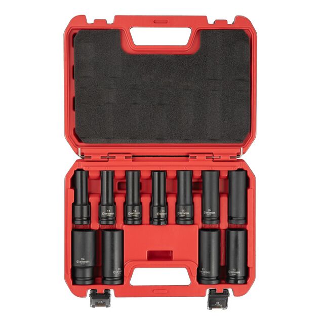 Набір головок ударних подовжених 1/2", 11 од., 10-24 мм, Cr-Mo, STORM, фото , зображення 2 | SNABZHENIE.com.ua Набір головок ударних подовжених 1/2", 11 од., 10-24 мм, Cr-Mo, STORM, фото , зображення 2 | SNABZHENIE.com.ua